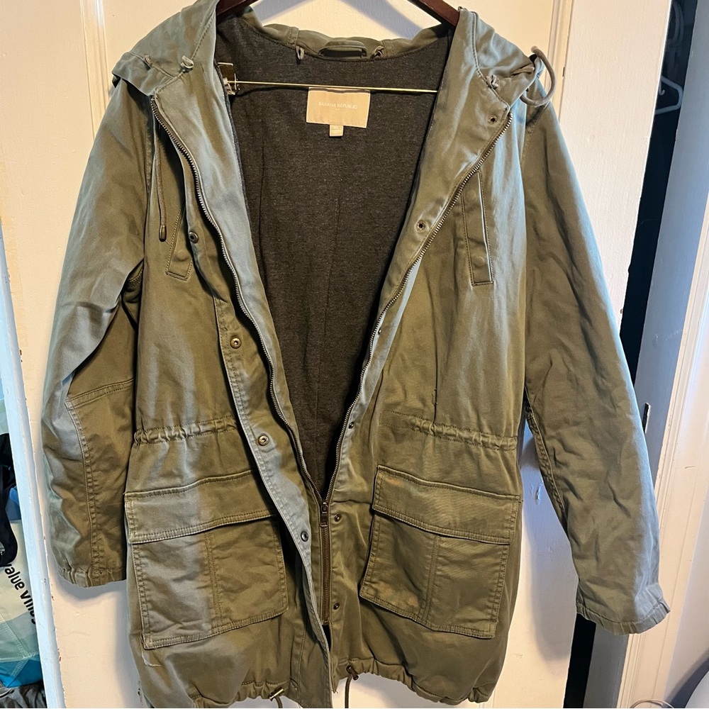 Banana Republic Green Utility Jacket with Hood